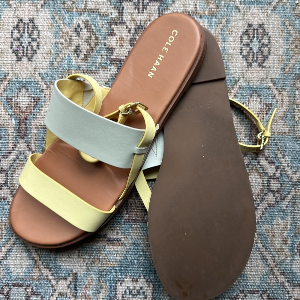 Cole Haan Yellow and Cream Minimalist Sandals - Picture 4 of 4